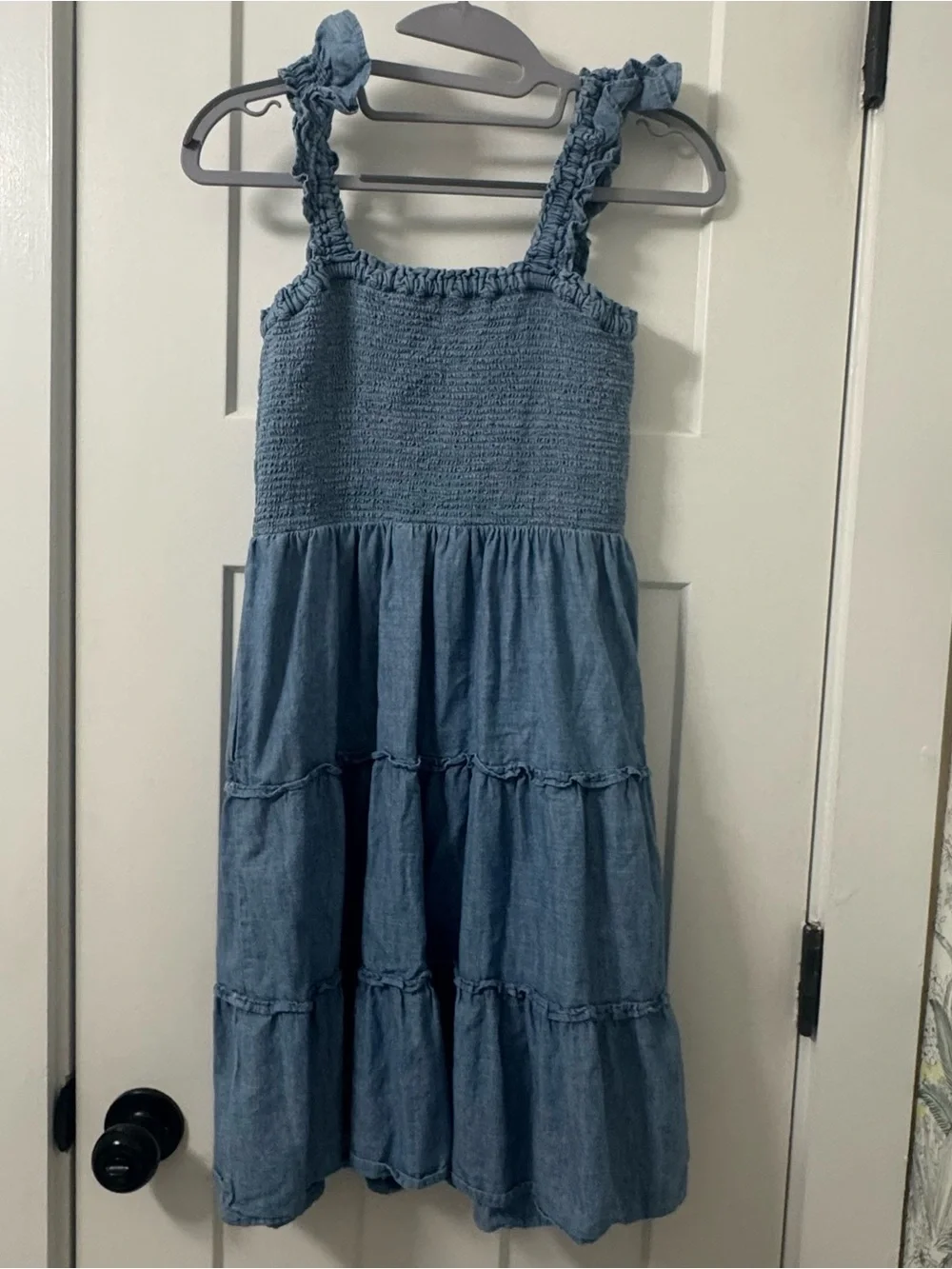 J. Crew Women’s Denim Tiered Dress Smocked Size XS